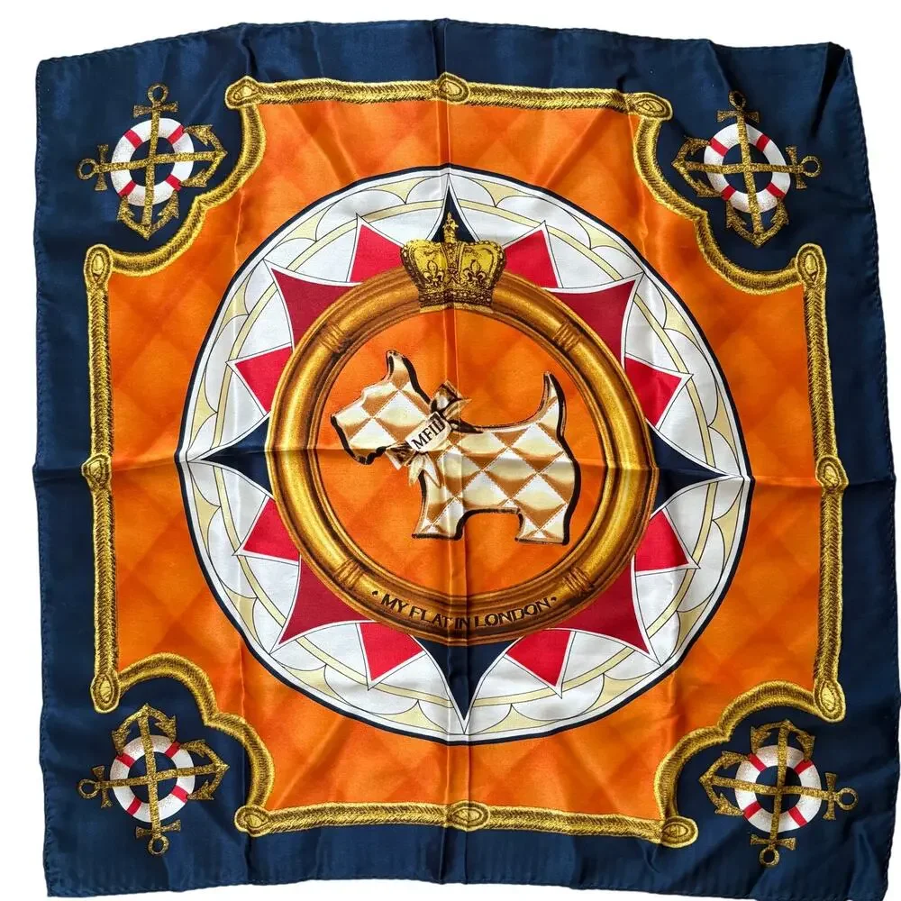 My Flat In London Silk Scottish Terrier Dog Nautical Print Scarf 18
